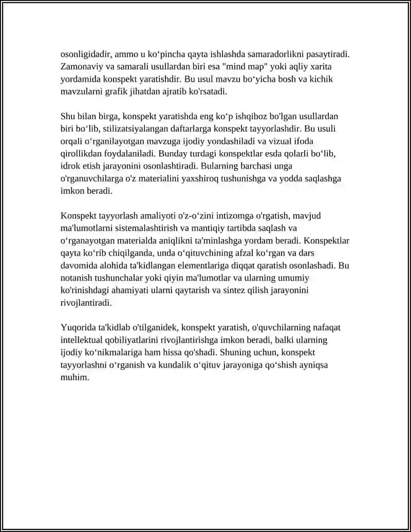 Konspekt tayyorlash 4
