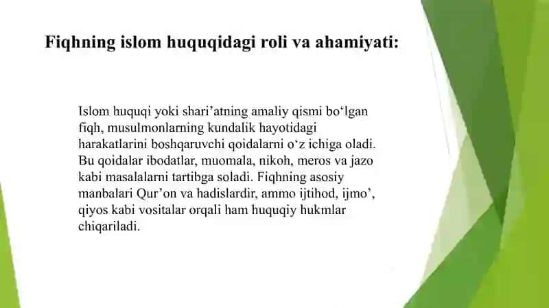 Fiqh maktablarining vujudga kelishi. 4