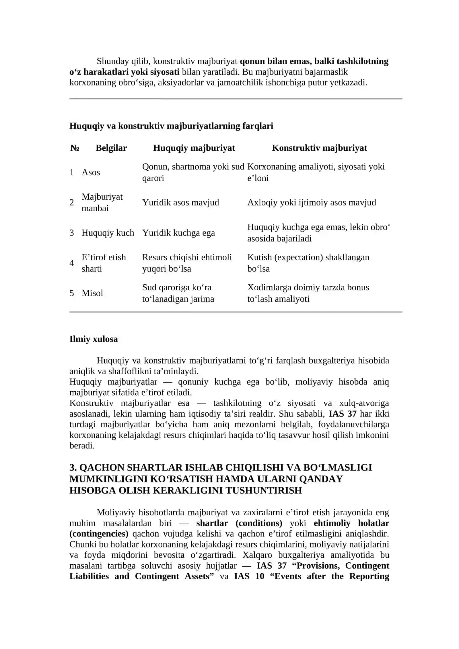 Hisobot davridan keyingi qoidalar va hodisalar 4