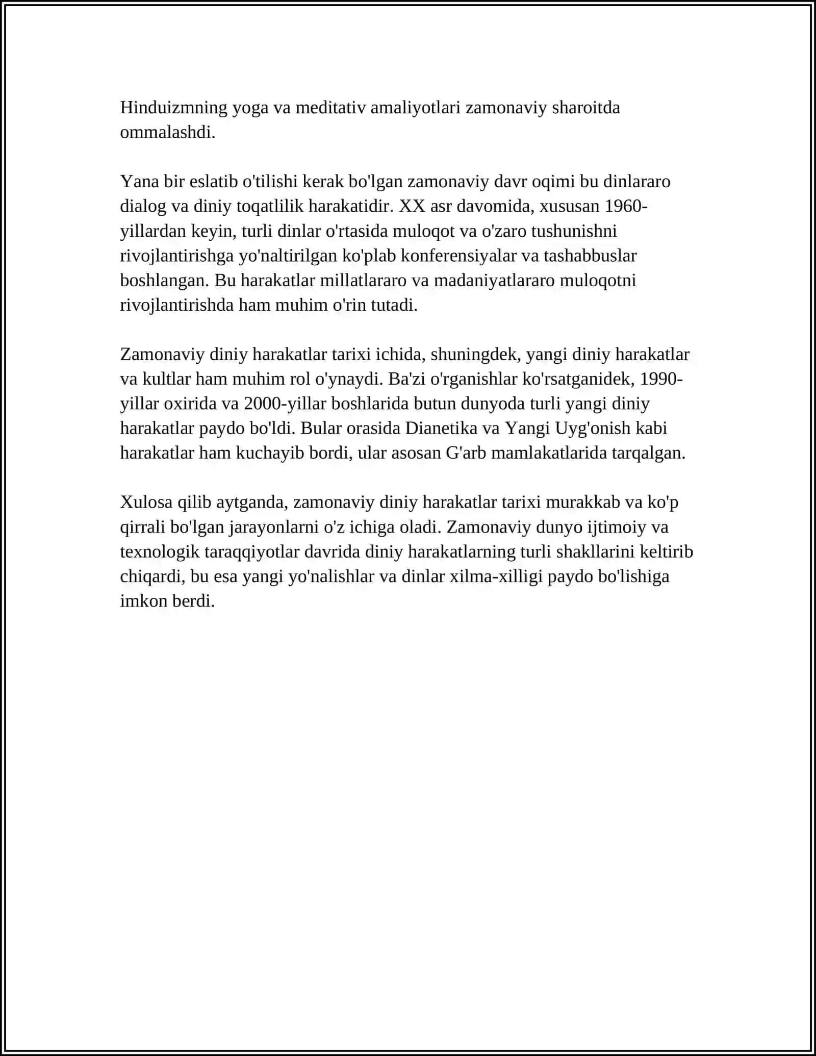 ZAMONAVIY DINIY HARAKATLAR VA SEKTORLAR 4