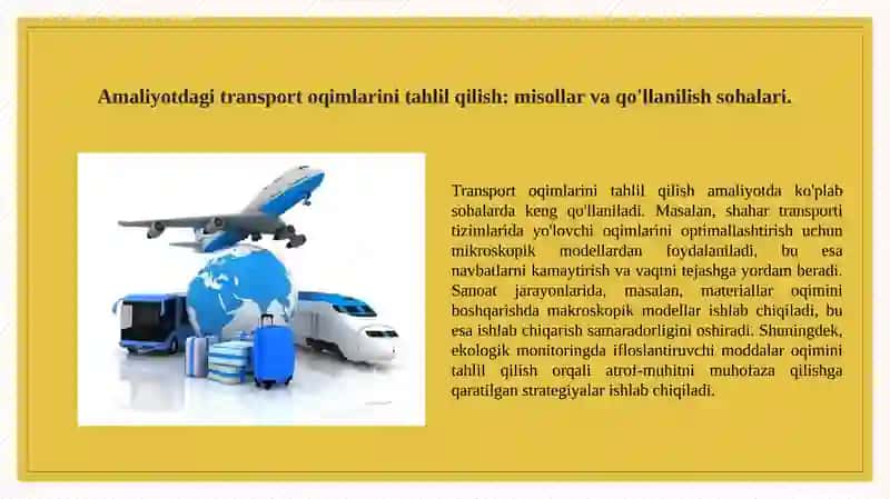 Transport oqimlari makroskopik va mikroskopik modellari 4