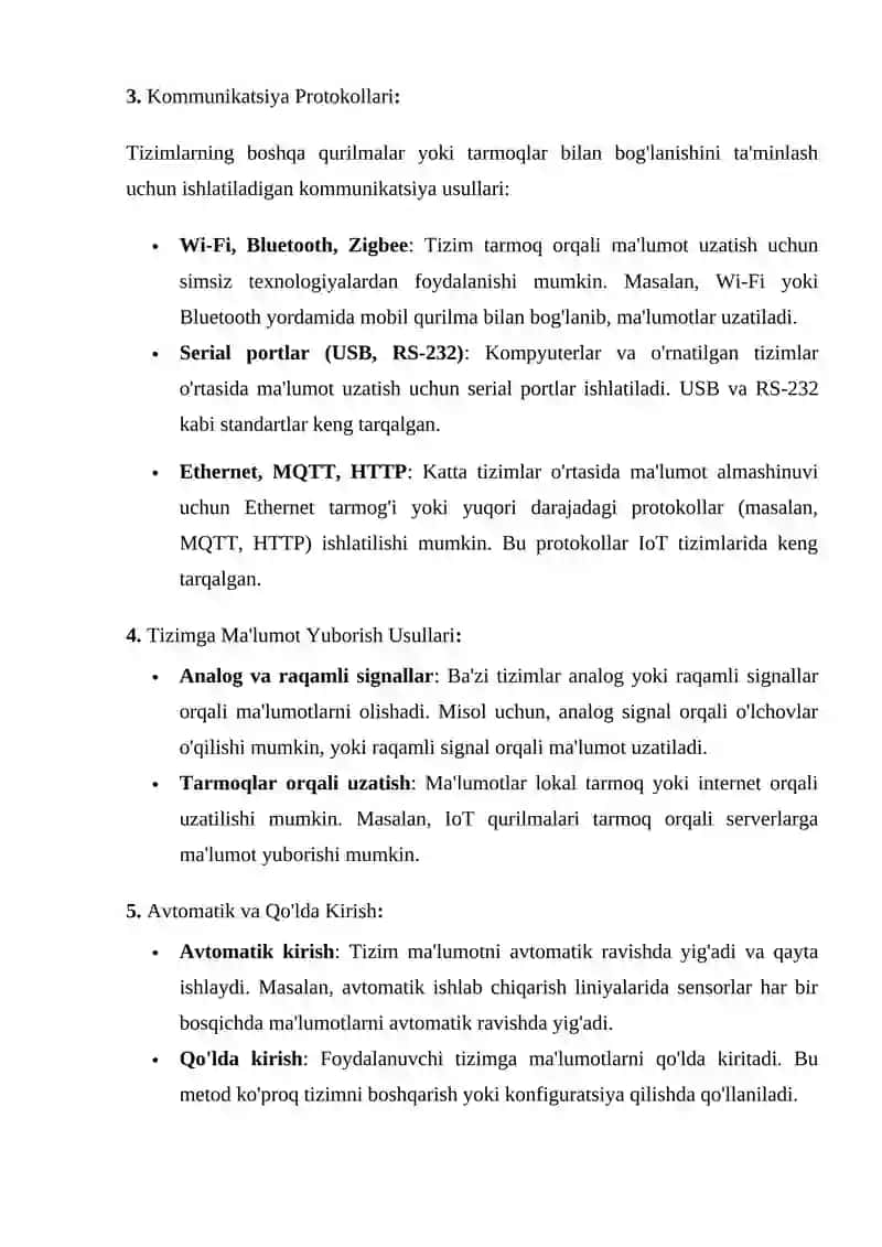 O’rnatilgan tizimlarda axborotni kiritish-chiqarish 4