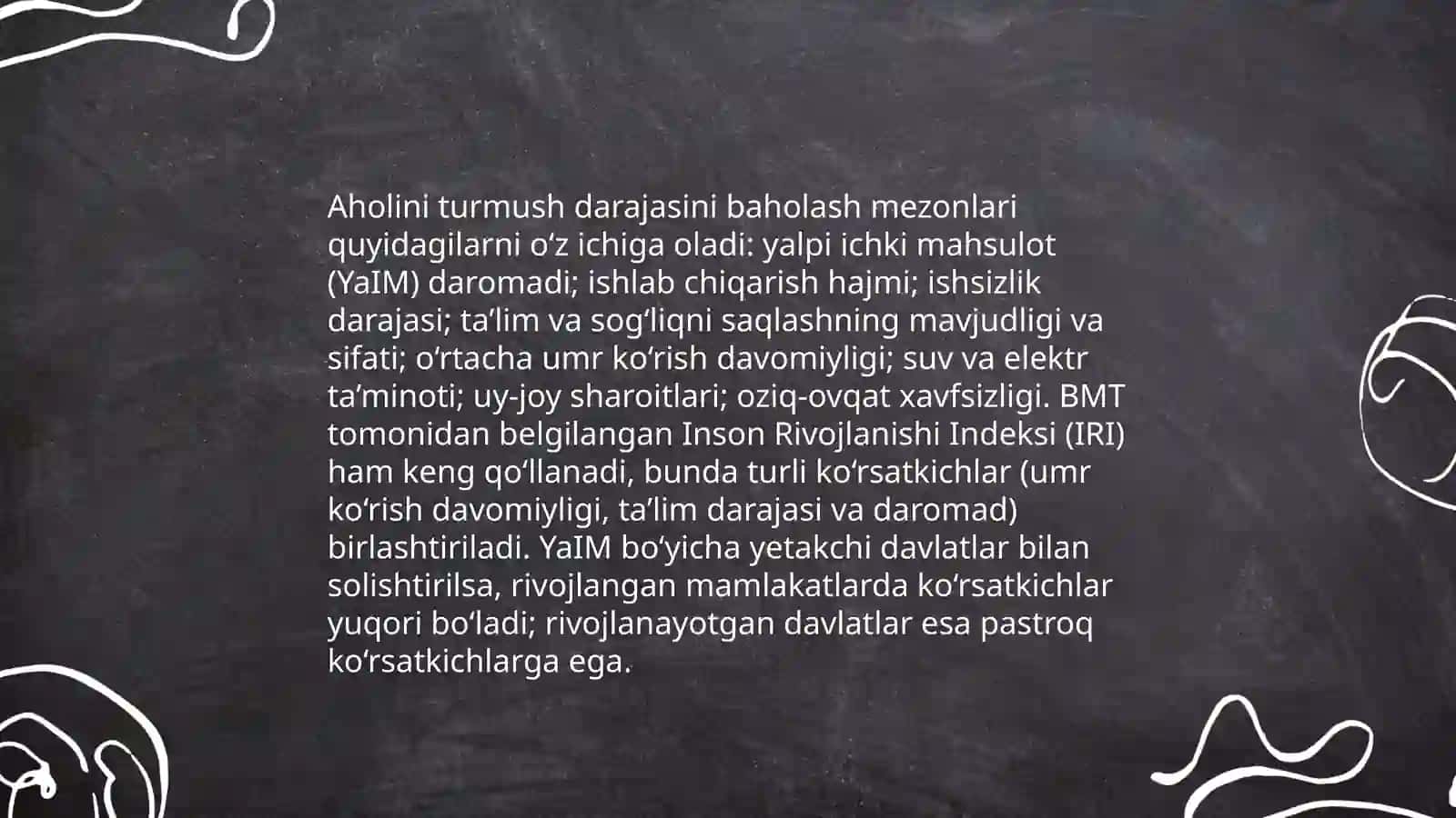 Aholini turmush darajasi tushunchasi 4
