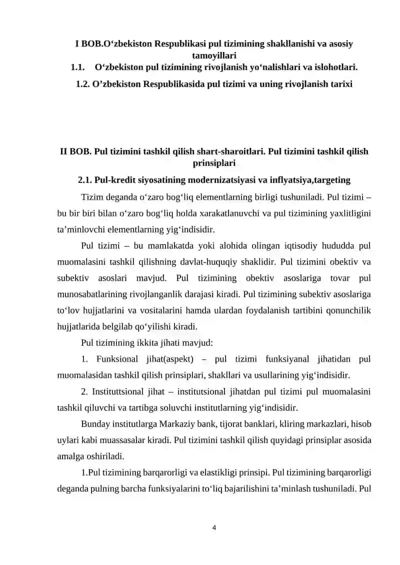 O‘zbekiston Respublikasi pul tizimi va uning rivojlanishi 4