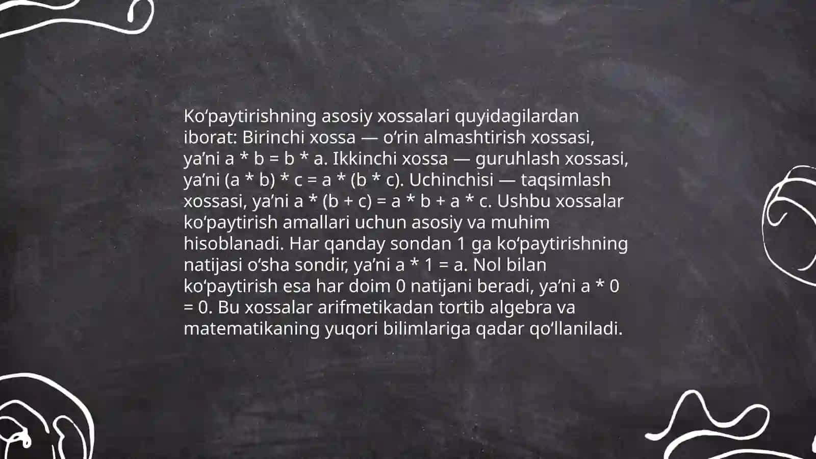 Koʻpaytirish jadvali 4