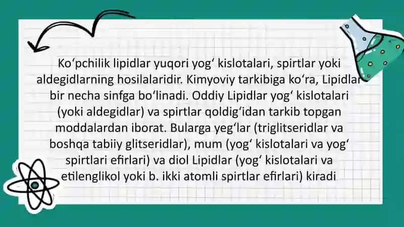 Lipidlarning tuzilishi, funksiyasi va metabolizmi 4