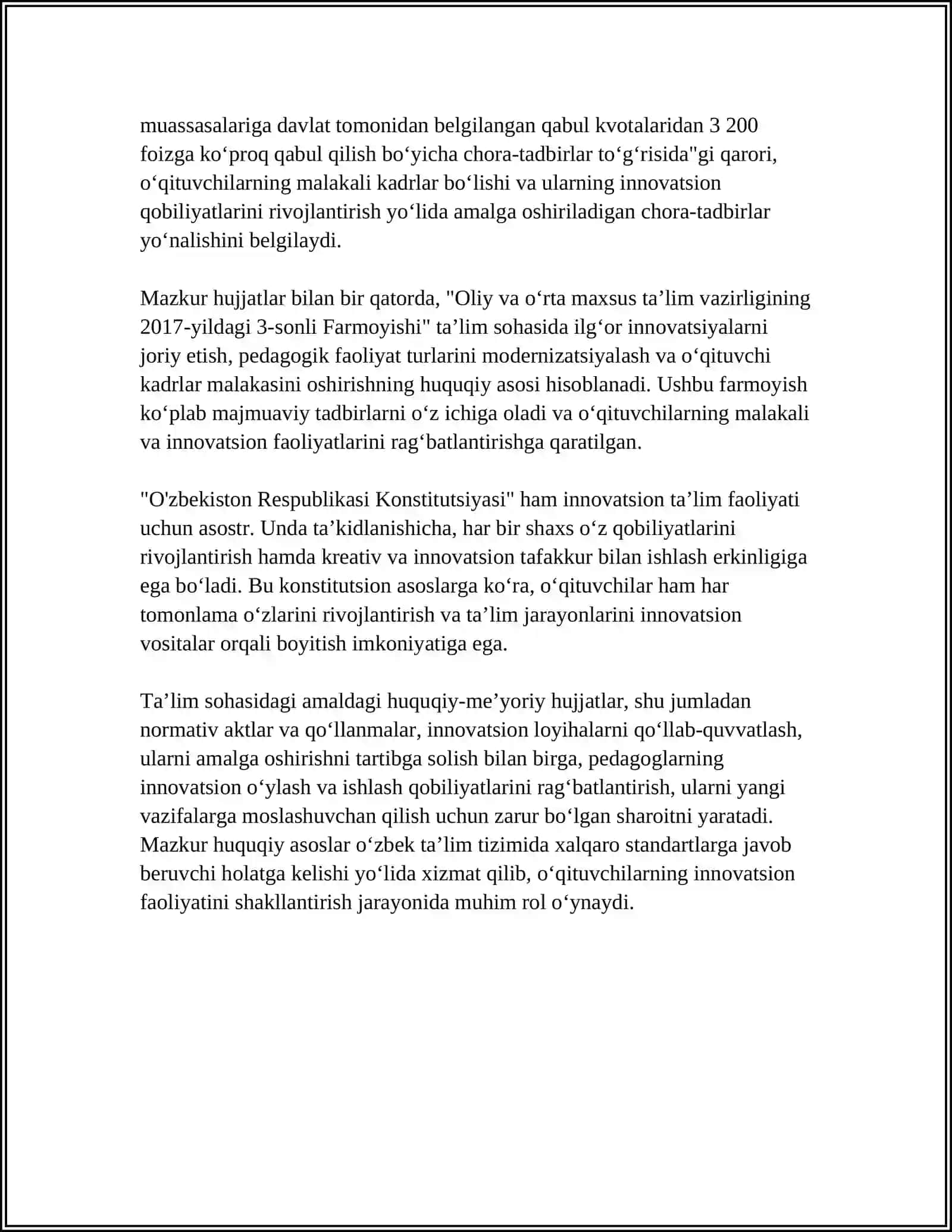 OʻQITUVCHINING INNOVATSION FAOLIYATINI SHAKLLANTIRISH SHARTLARI 4
