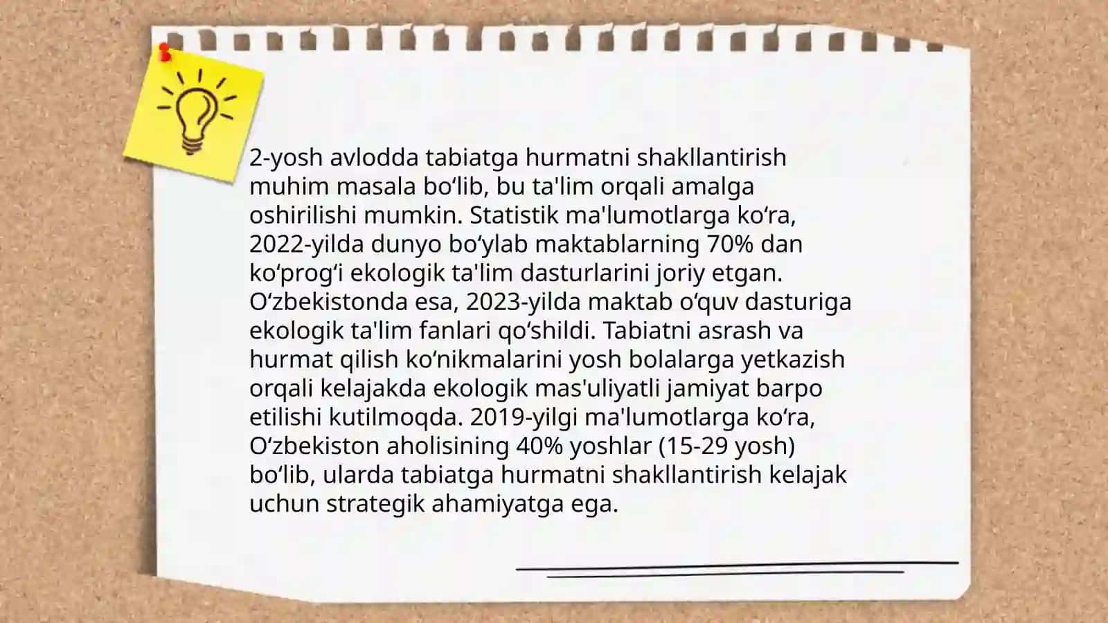 Tabiatga toʻgʻri munosabatni tarbiyalash 4