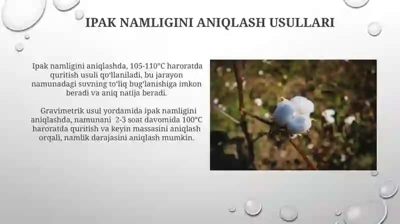 Tola, momiq va chigitni namligini aniqlash 4
