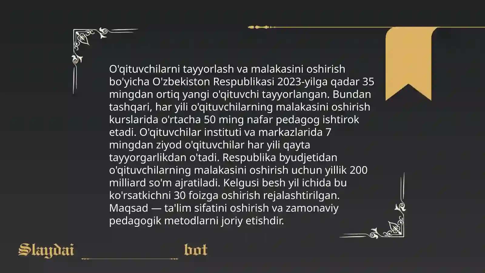 Ta'lim sohasidagi islohotlar 4