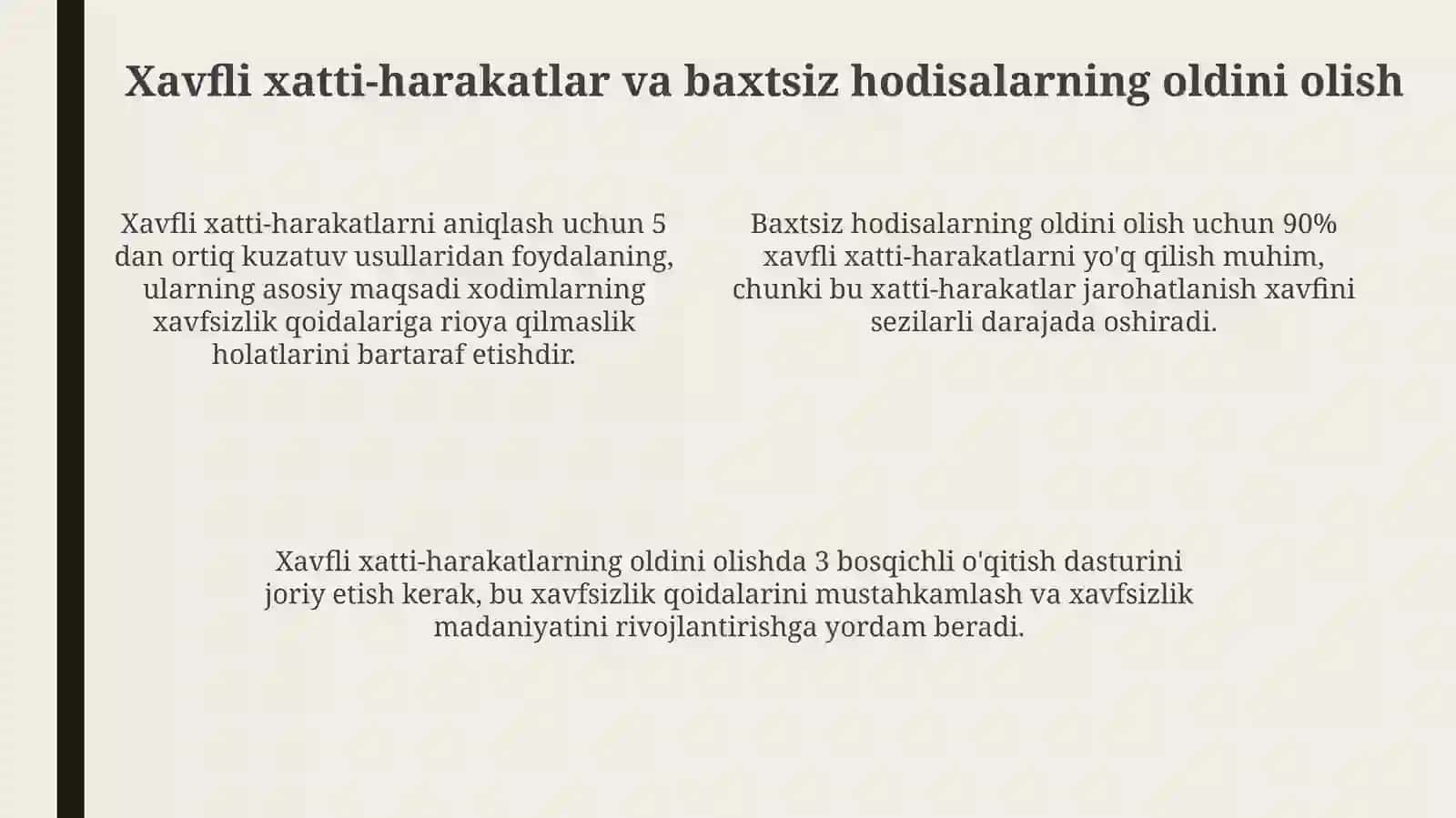 Hayot faoliyati xavfsizligini ta'minlash asoslari 4