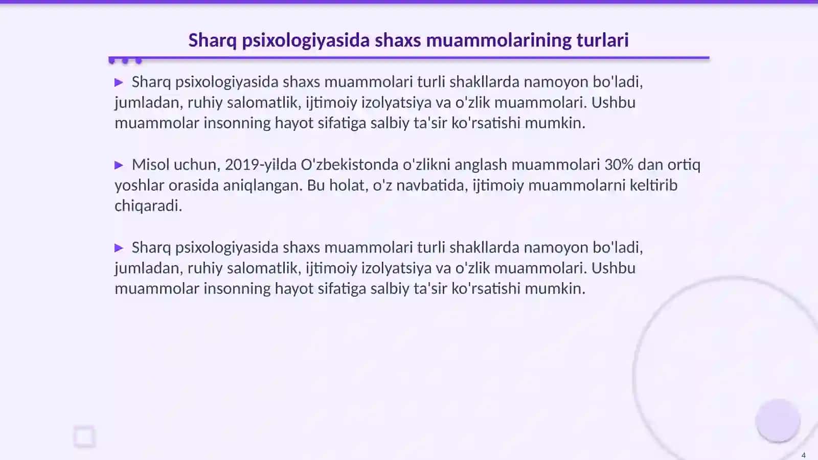 Sharq psixologiyasida shaxs muammosi 4