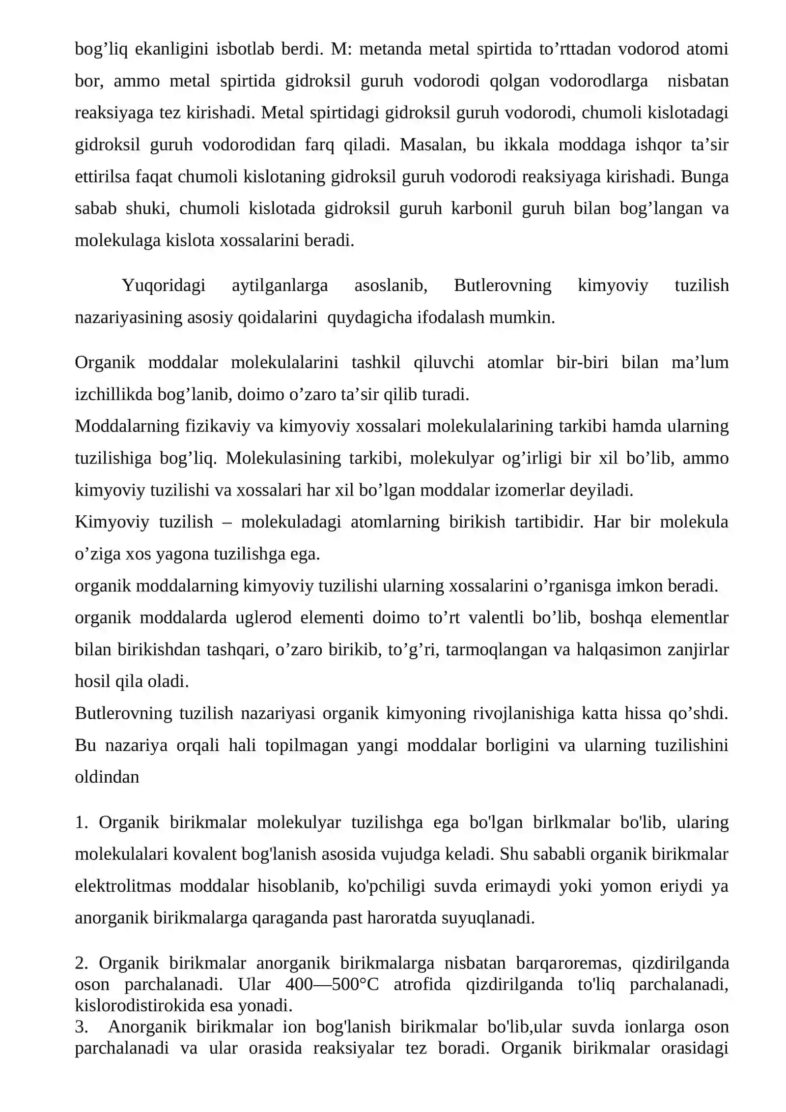 Organik kimyo fani, uni rivojlanishning asosiy bosqichlari 4