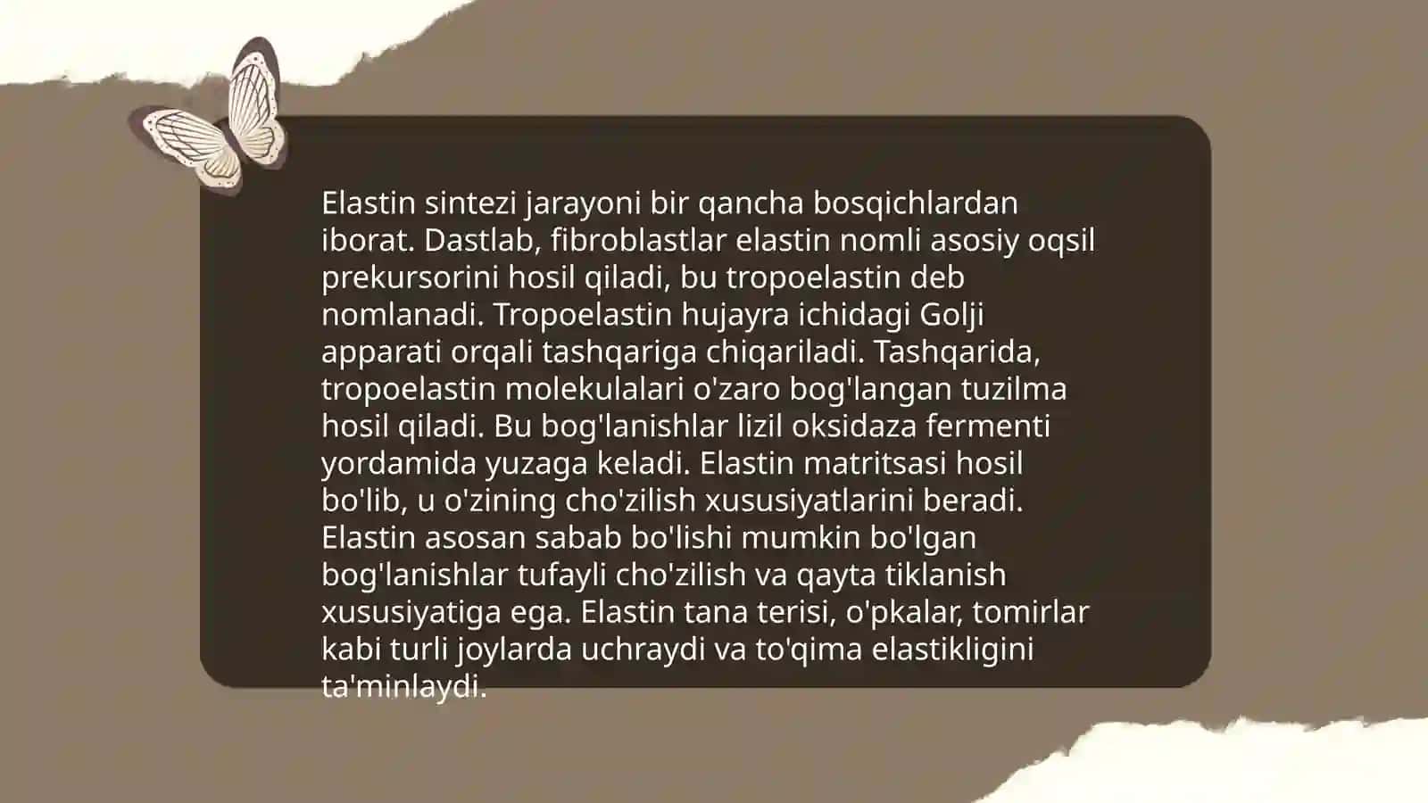 Biologiyadan elastin sintezi 4