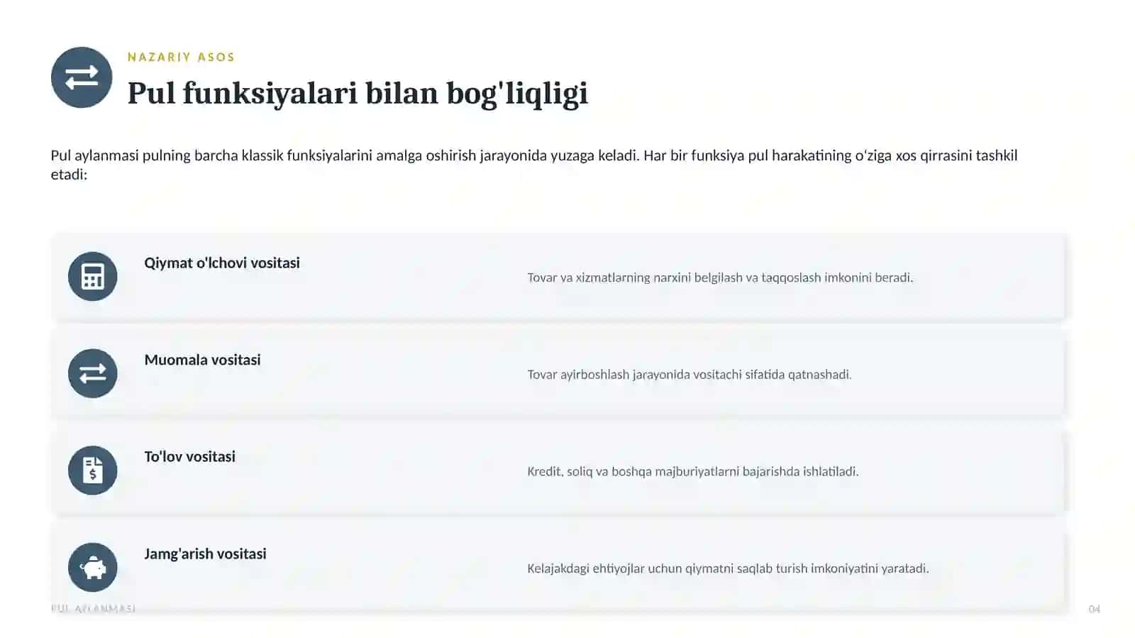 Pul Aylanmasi Tushunchasi 4