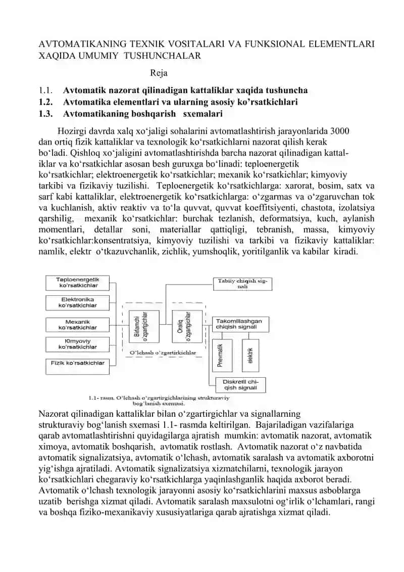 Avtomatikaning Texnik Vositalari Fani Bo‘yicha 4