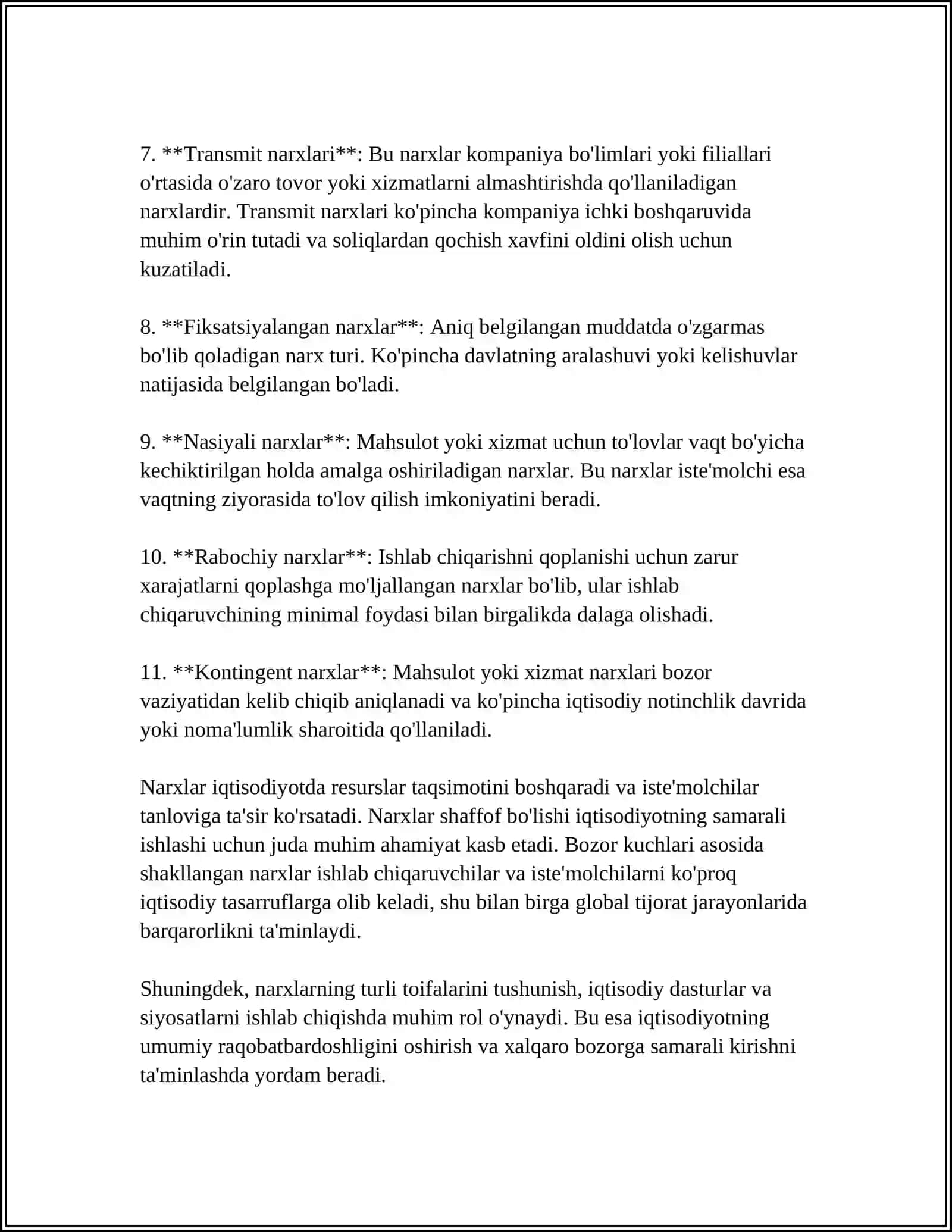 IQTISODIYOTDA NARX VA UNING SHAKLLANISHI 4