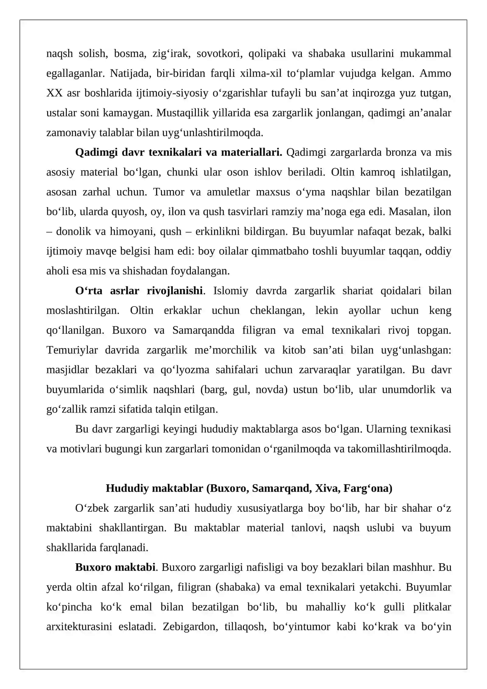 Mustaqillik yillarida zargarlik san’ati 4