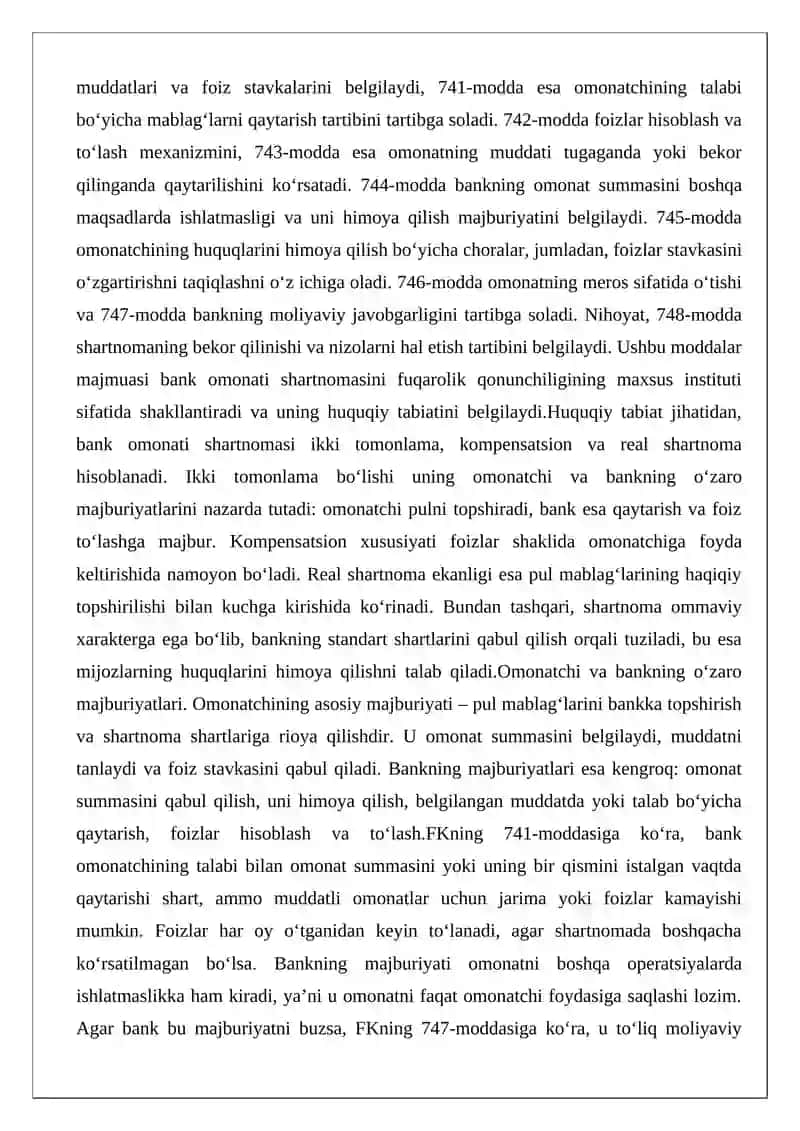 Bank omonati shartnomasi 4