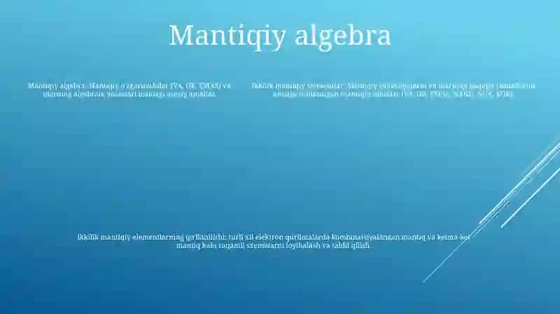 Ikkili Mantiqiy Elementlar 4