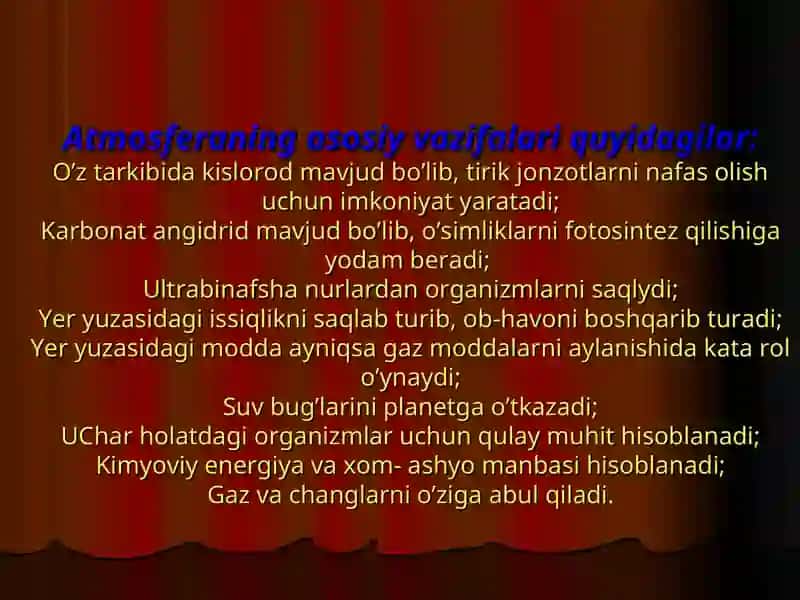 Atmosfera havosi ifloslanishi  - global muammo 4