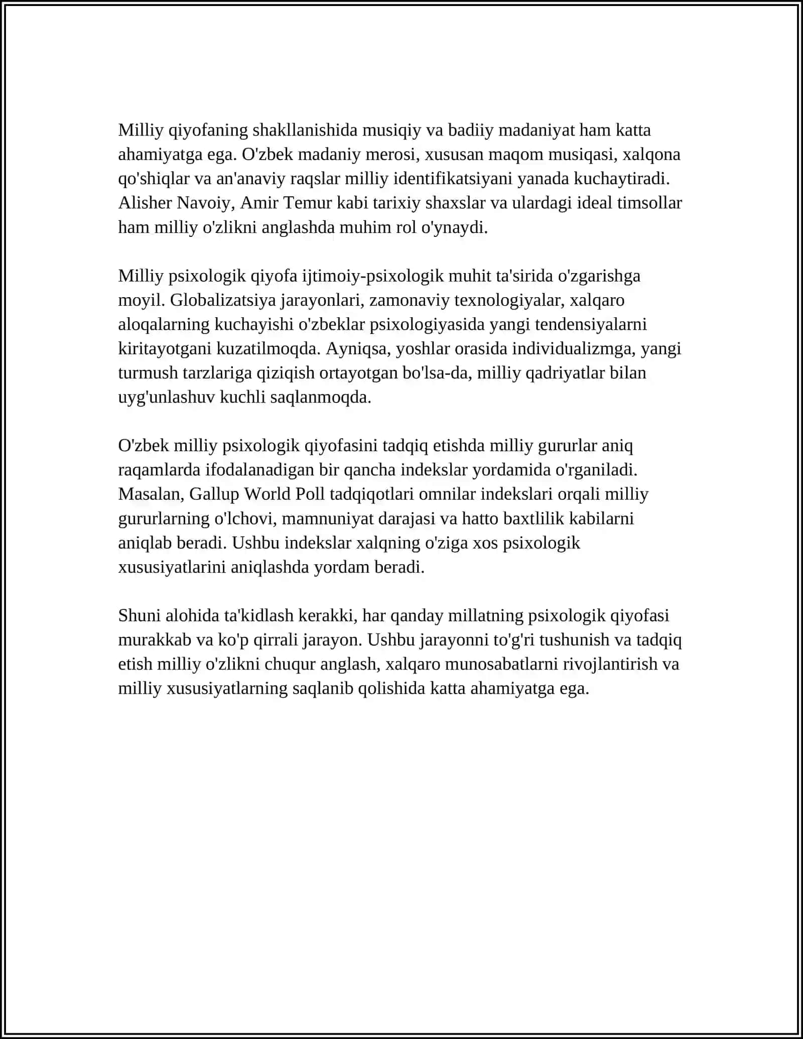 MILLIY PSIXOLOGIK QIYOFA VA UNING TURUQLARI 4