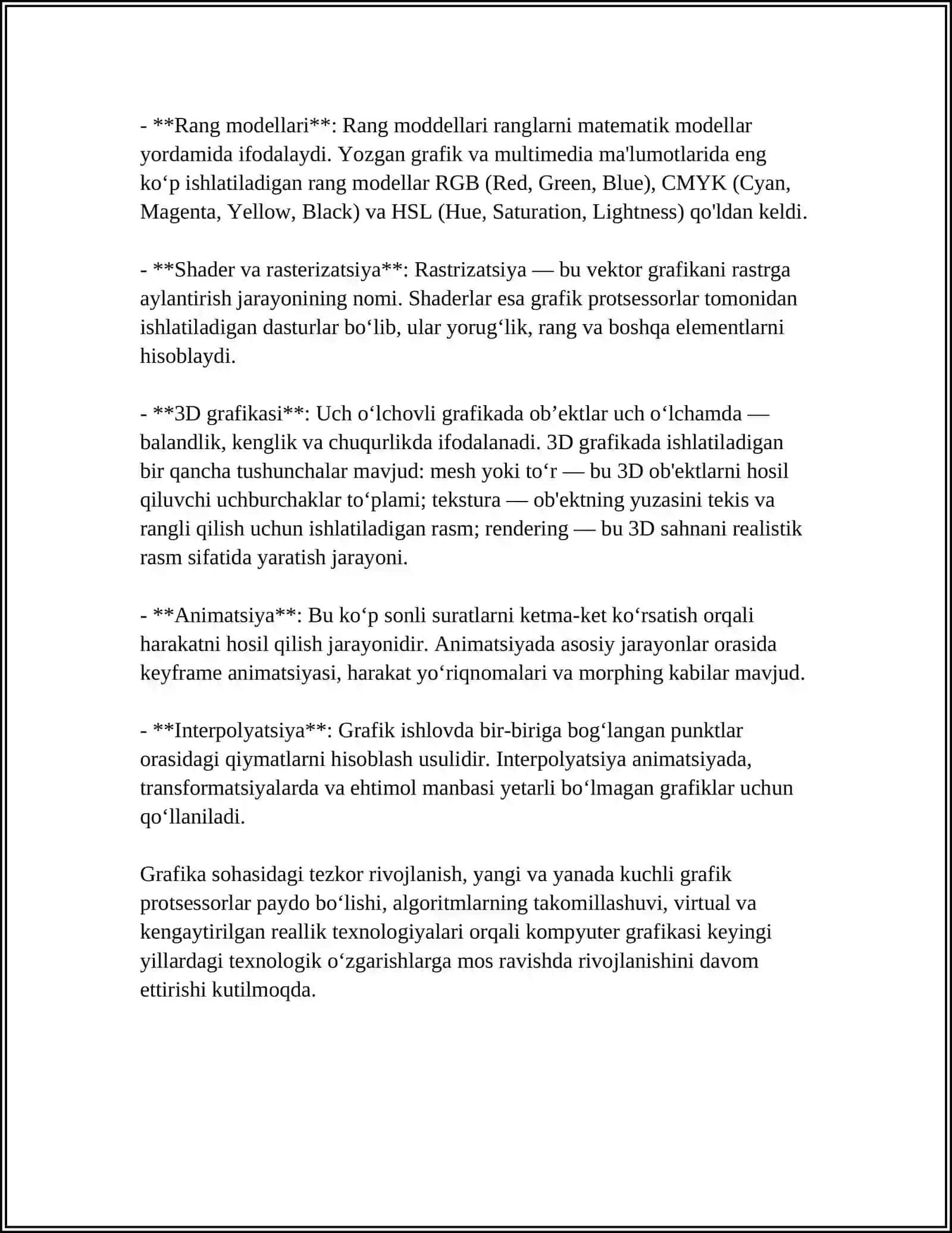KOMPYUTERNING GRAFIK IMKONIYATLARI VA ULARNING TURLARI 4
