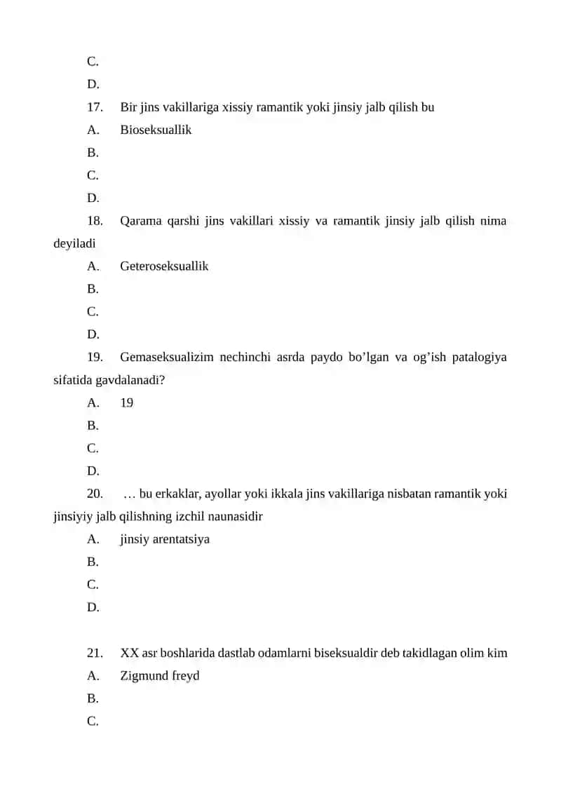 Gender Psychology Test 4