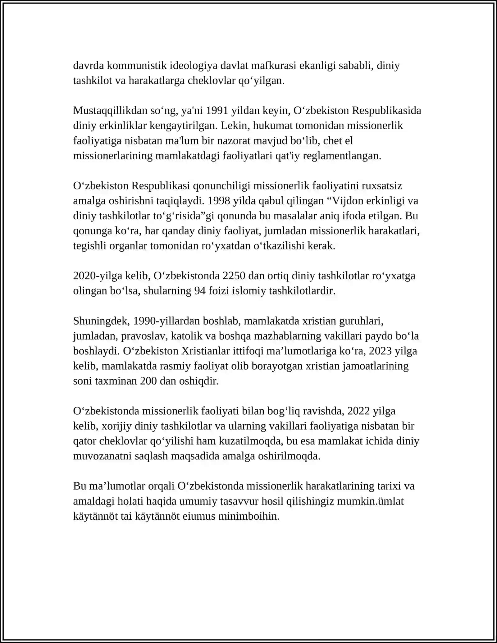 Missionerlik Harakatlari O‘zbekistonda 4