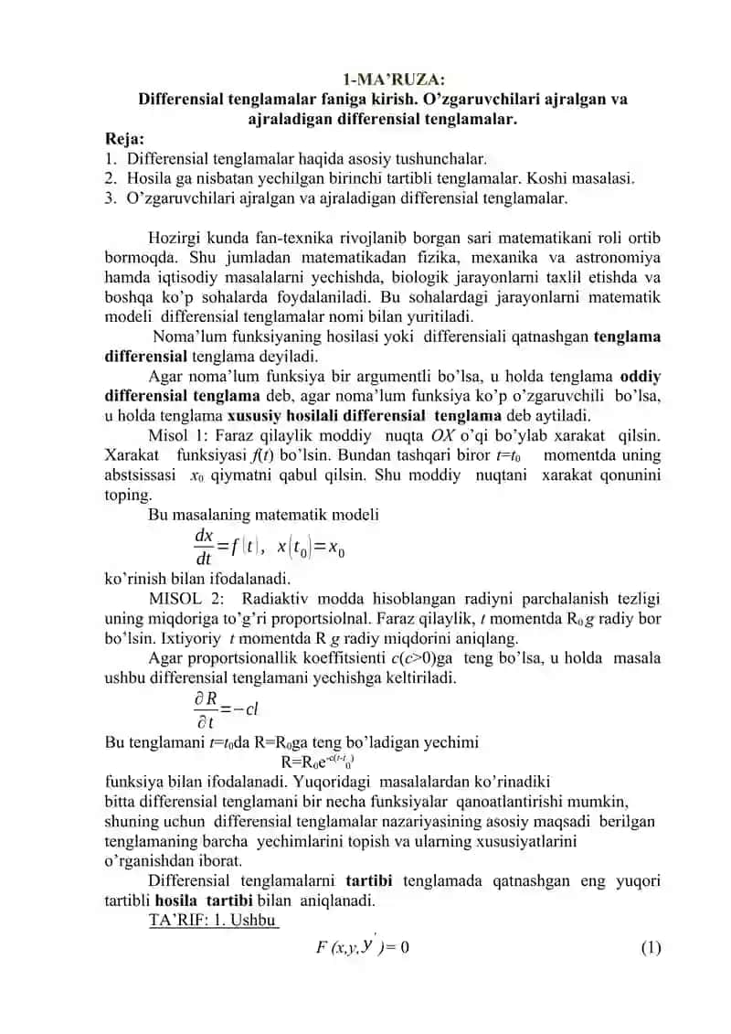 Differensial tenglamalar 4