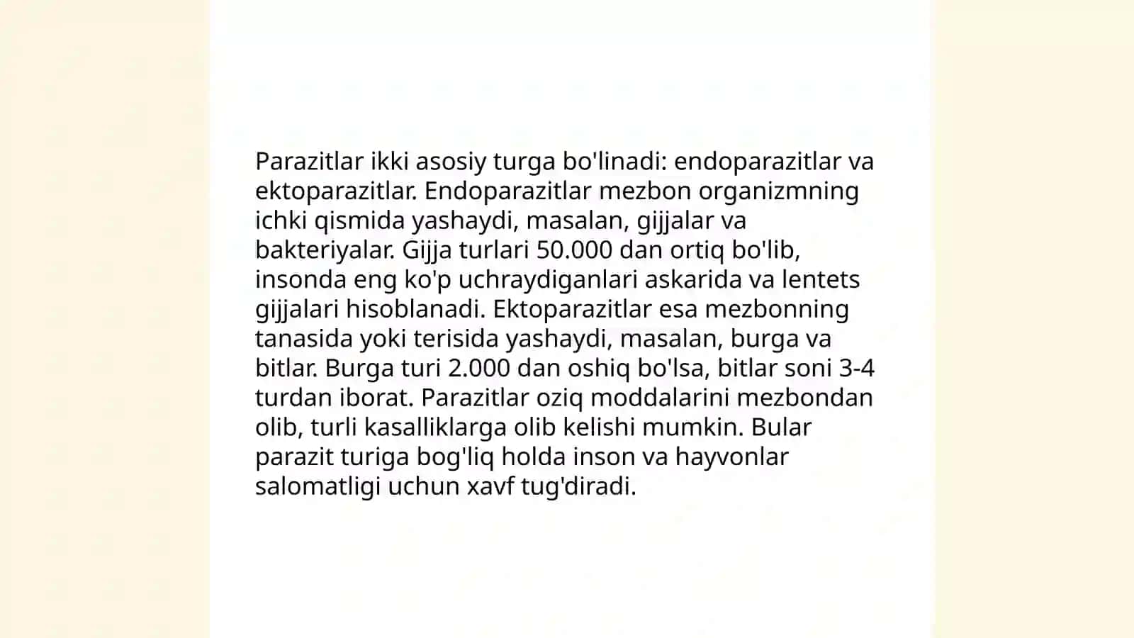 Parazitizm va parazitlar togʼrisida 4