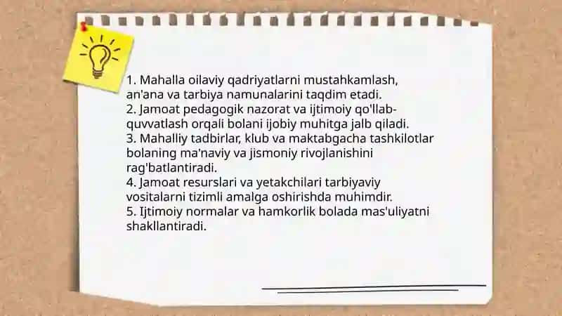 Ijtimoiy muhit bolani tarbiyalashning omili sifatida 4