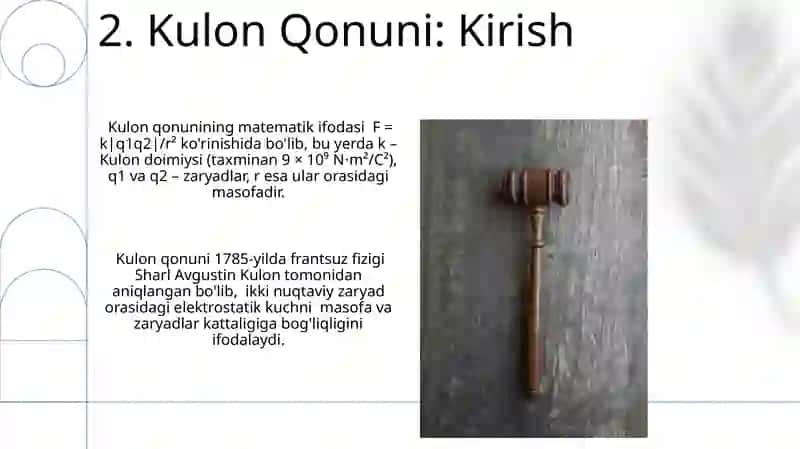 Koulon qonuni va elektr maydoni 4