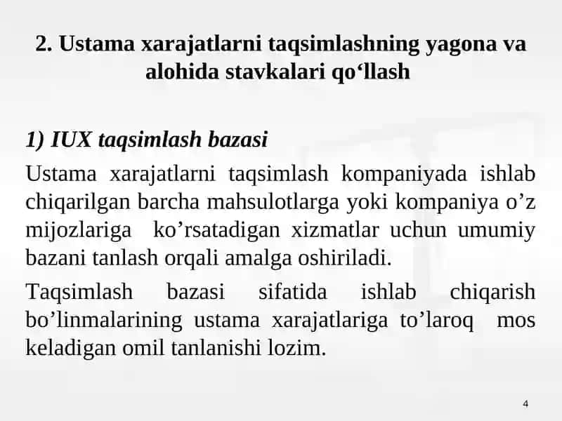 USTAMA XARAJATLAR HISOBI 4