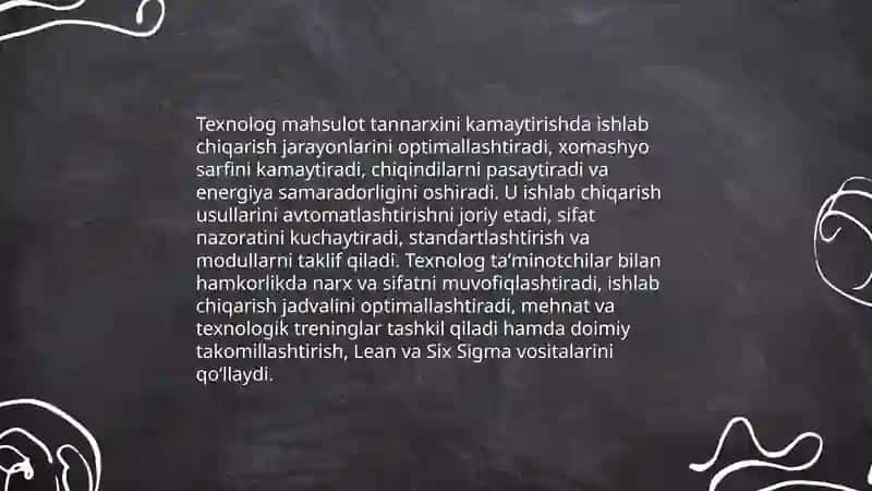 Texnologning Korxonadagi roli 4