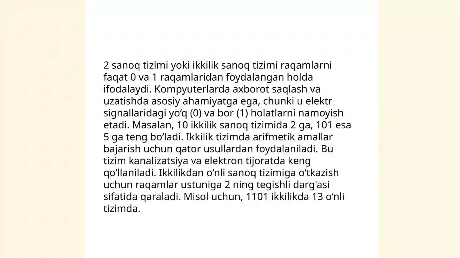 Sanoq sistemalari va 4