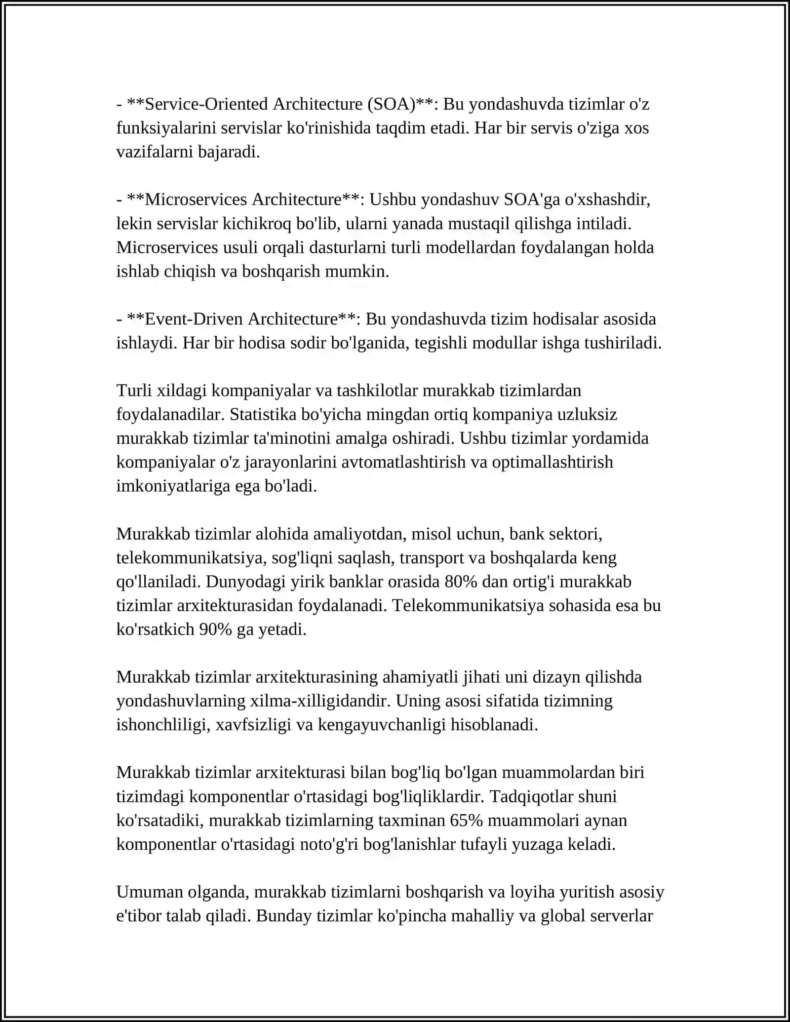 MURAKKAB TIZIMLARNI LOYIHALASH 4