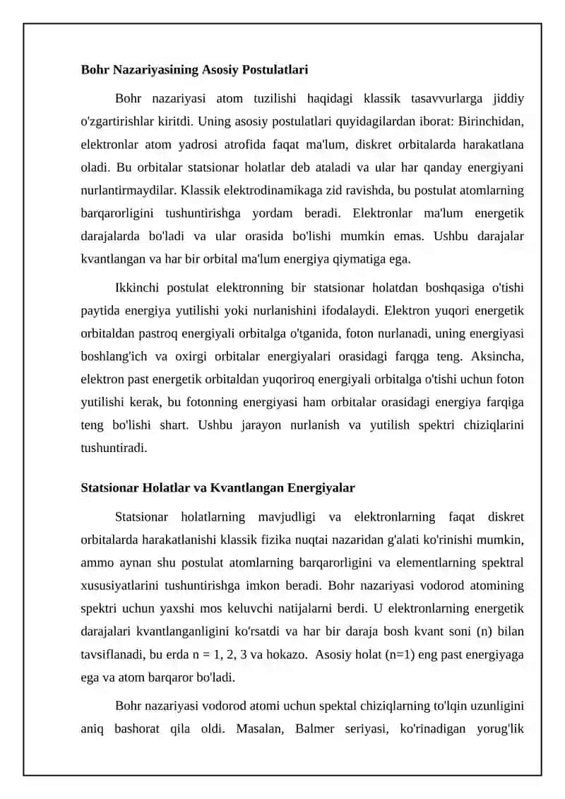 Bohr nazariyalari 4