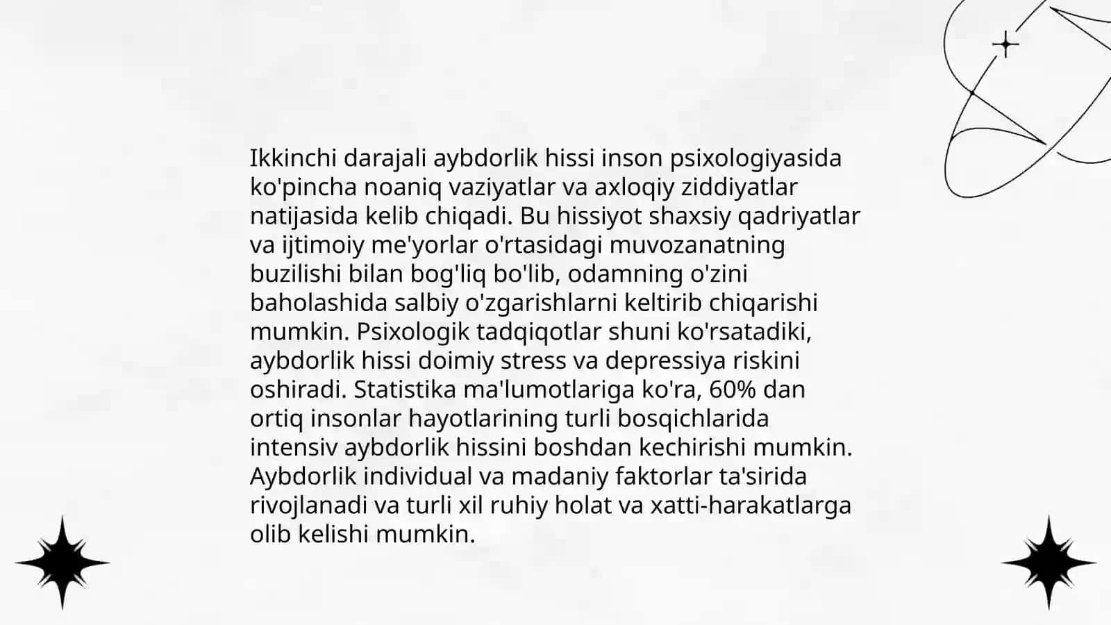 Aybdorlik hissini aniqlash metodikasi 4