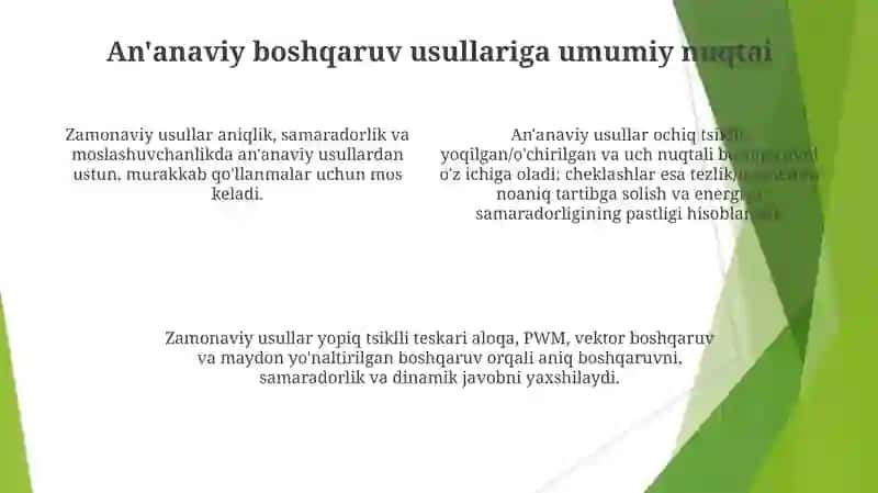 Elektr Yuritmalarni Boshqarish Usullari 4