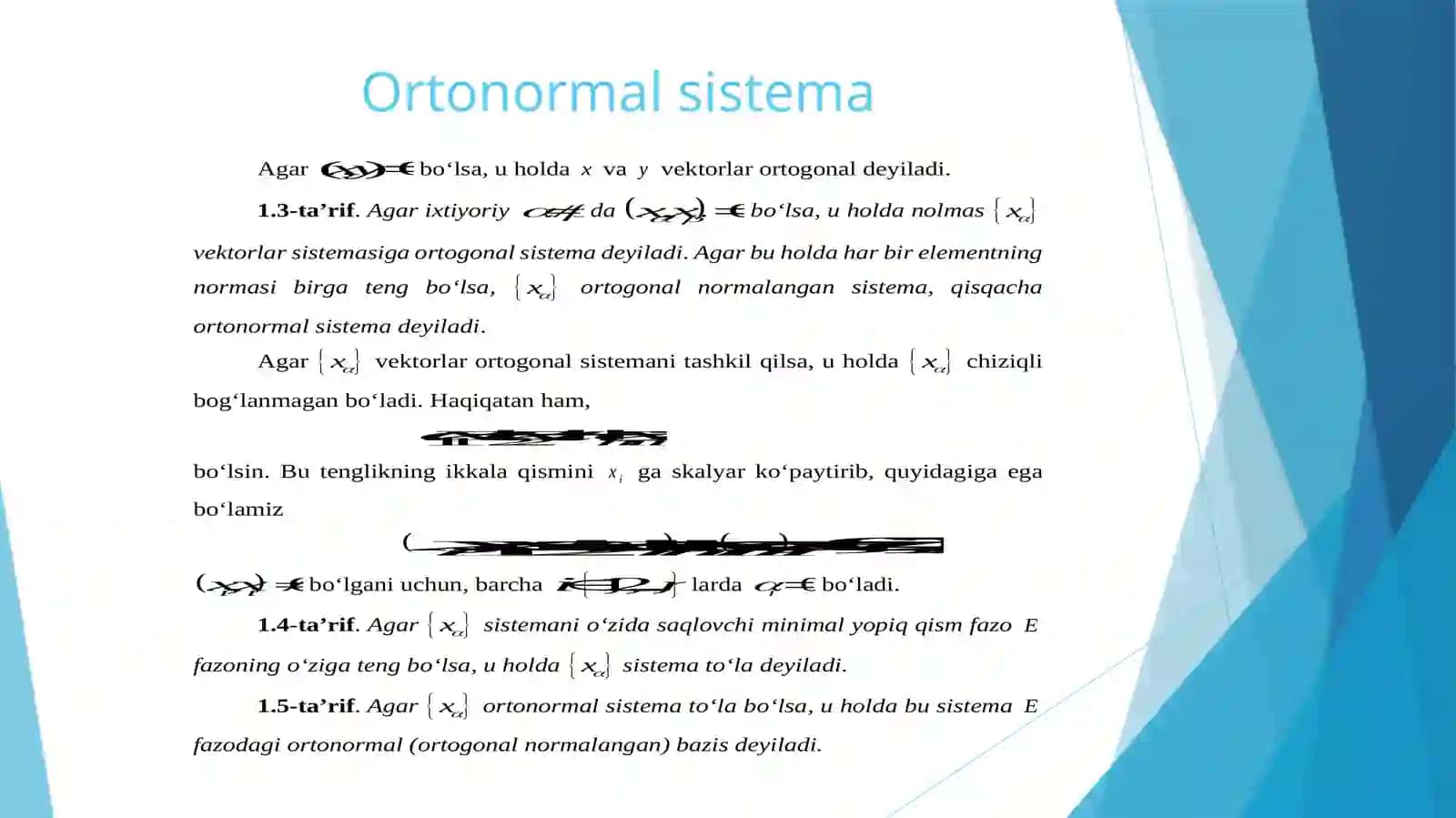 Evklid fazo va ortonormal sistema 4