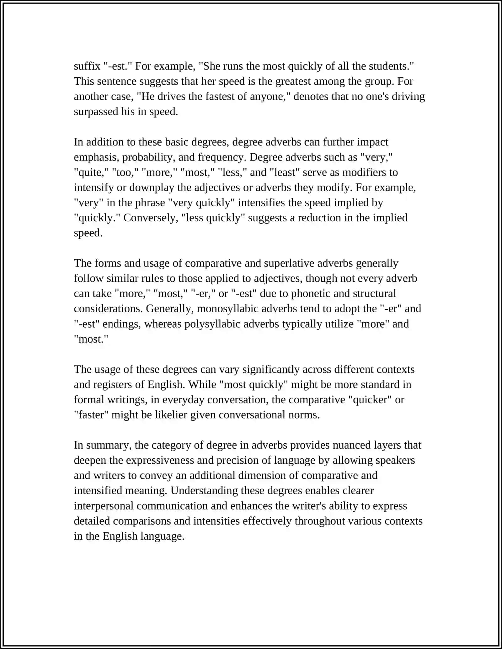 The Category of Degree in Adverbs 4