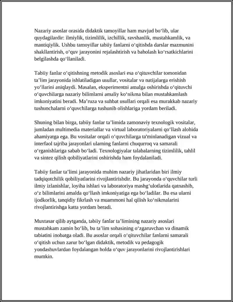 TABIY FANLAR NAZARYASI VA METODIKASI 4