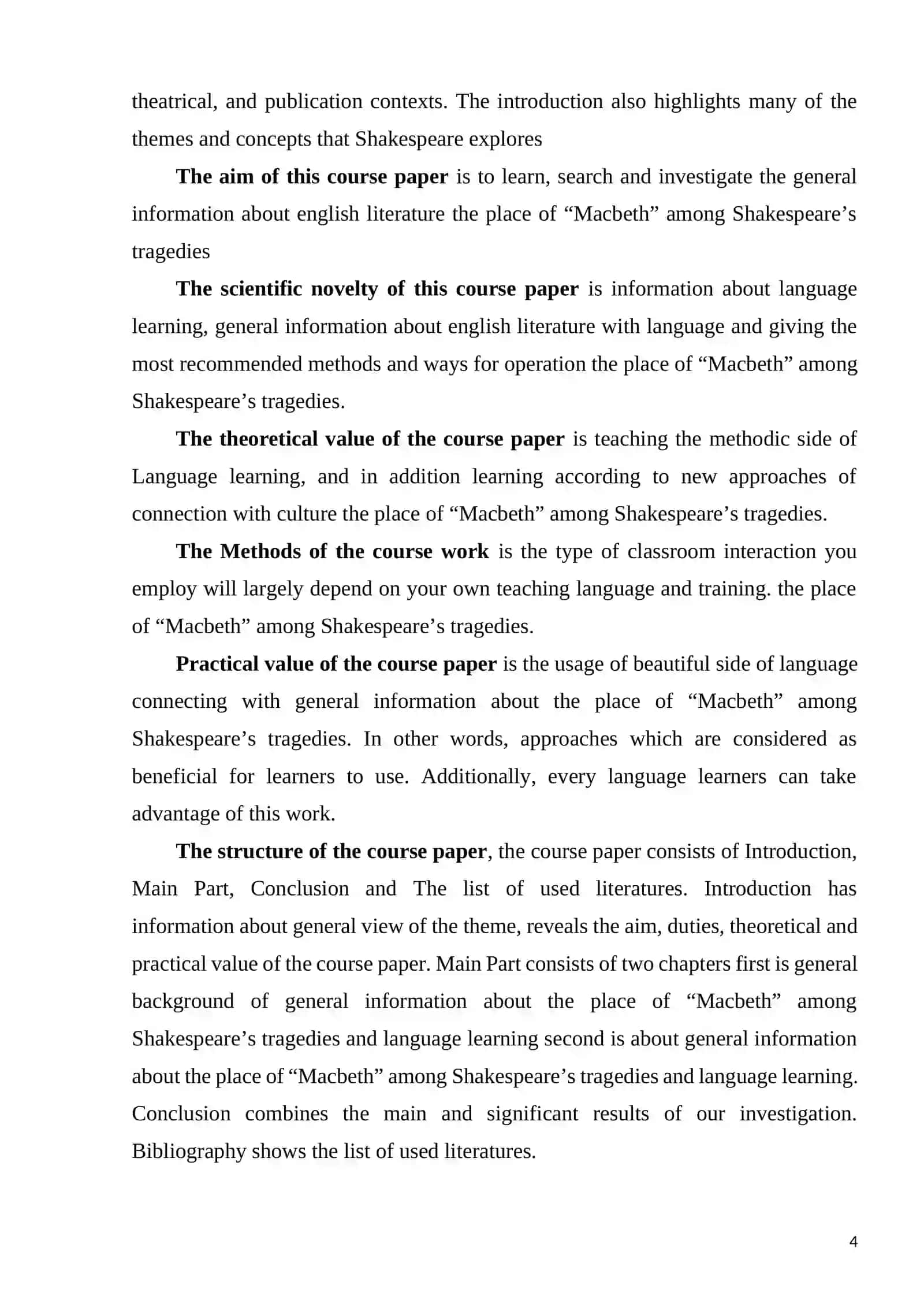 Course work on Allegory in William Shakespeare’s Works 4
