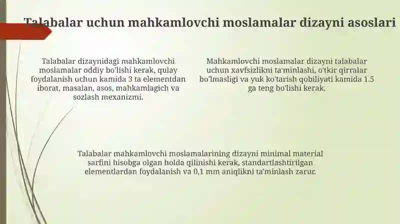 Mahkamlash moslamalarini loyihalash talabalari 4