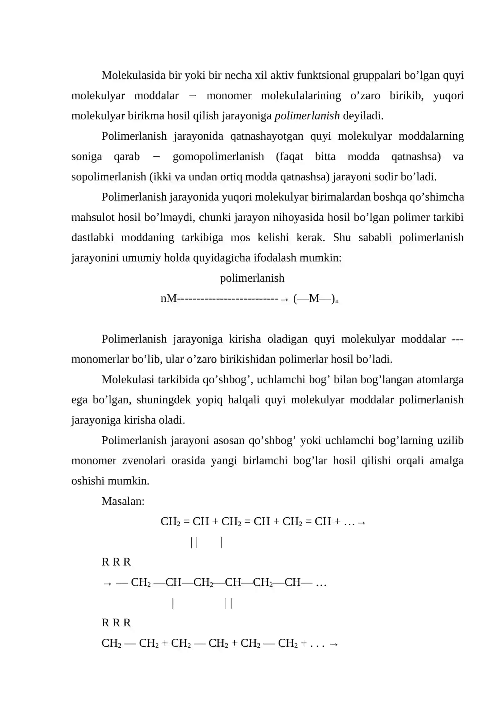 POLIMERLANISH JARAYONIGA INITSIATOR VA INGIBITORLARNING TA'SIRI 4