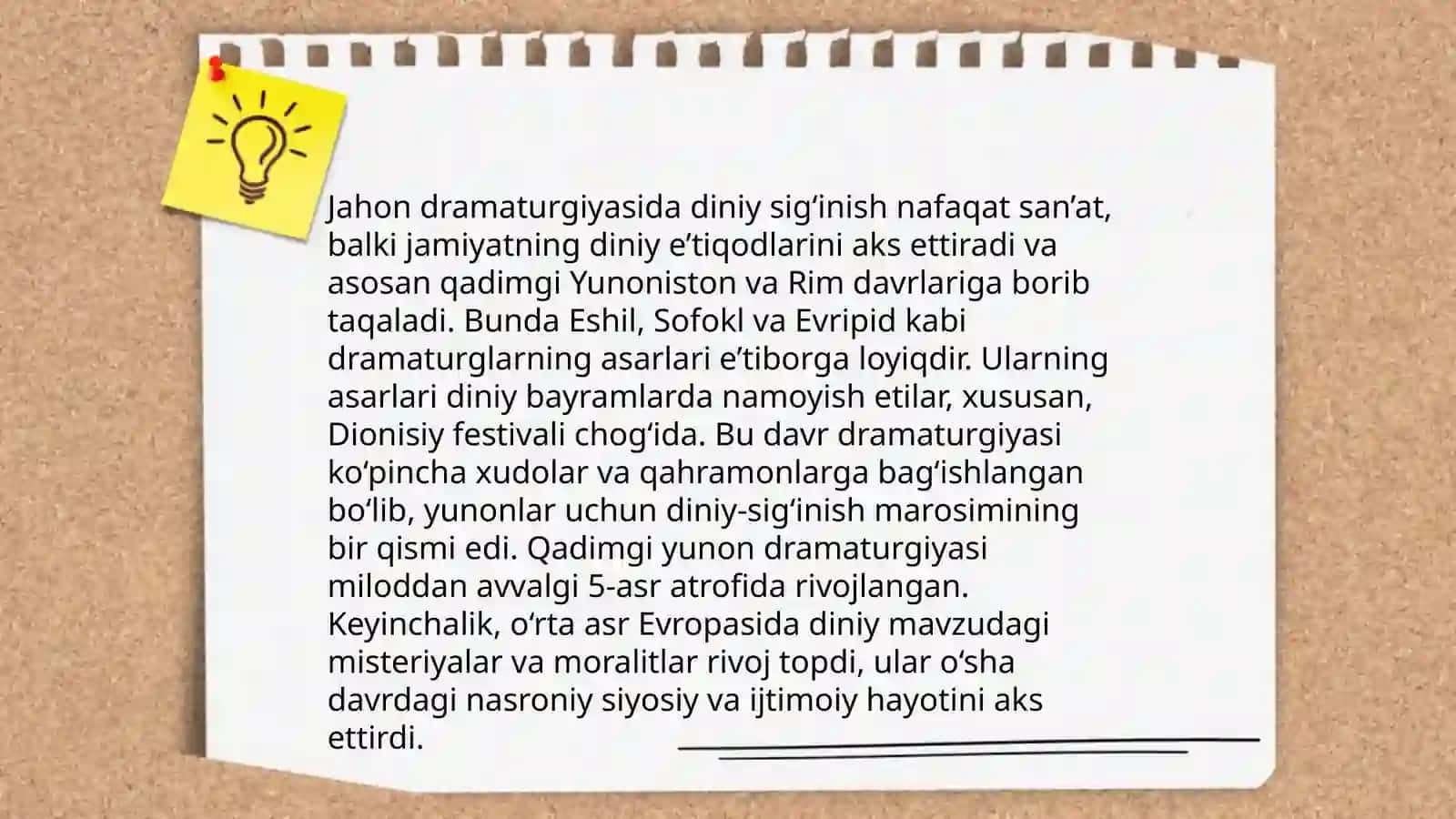 Jahon dramaturgiyasida sig‘inish motivi 4