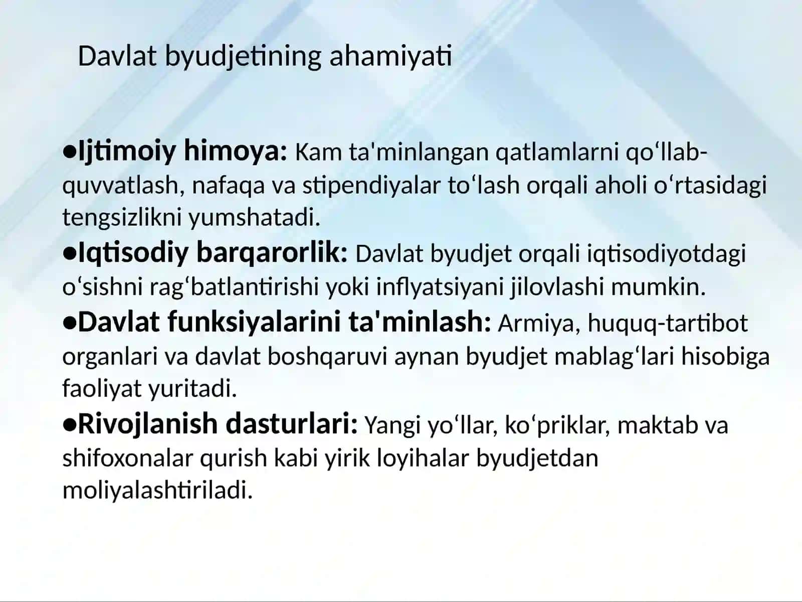 Davlat byudjeti. Byudjet taqchilligi va davlat qarzi 4