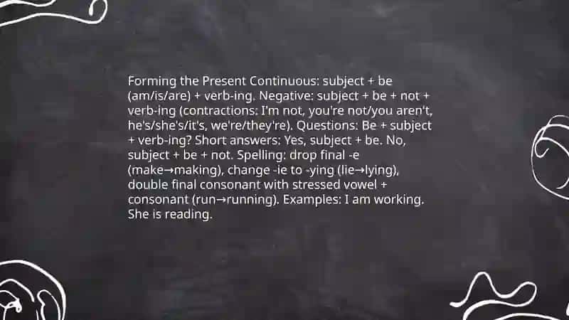 Present continuous ingliz tilida 4