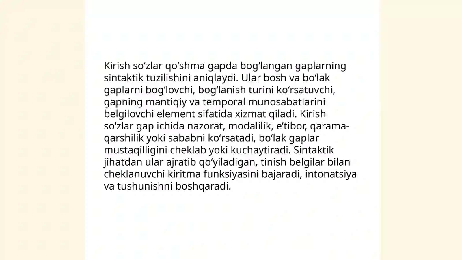 Undalma va kirish soʻzlar: taʼrif va grammatik xususiyatlar 4